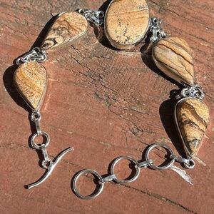 Sterling Silver Picture Jasper Bracelet - Beautiful!